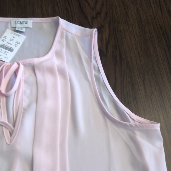 JCrew Blush pink tank with key hole and tie - Picture 3 of 5